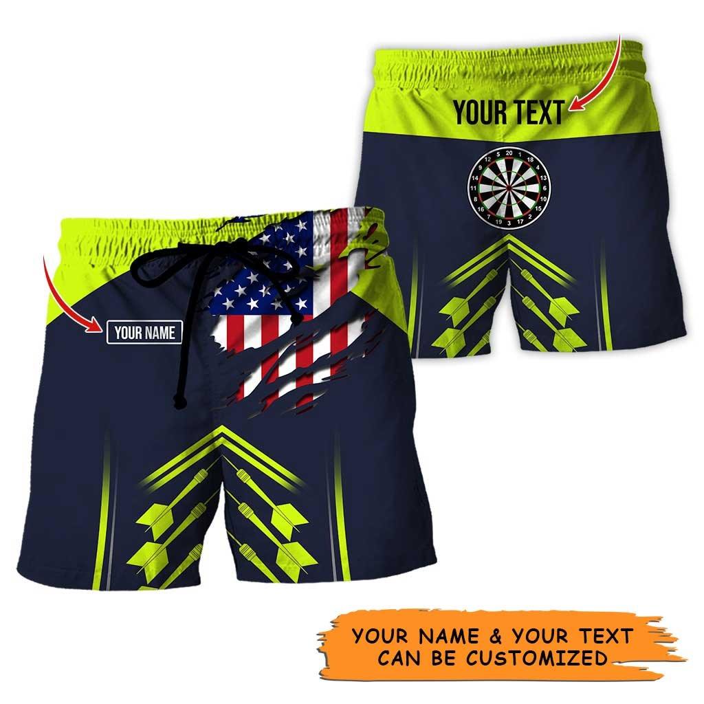 Personalized Name Darts Aloha Hawaiian Shirt, Beautiful Darts Pattern And US Flag Personalized Name & Text Hawaiian Shirt For Men & Women, Darts Lover - Image 6