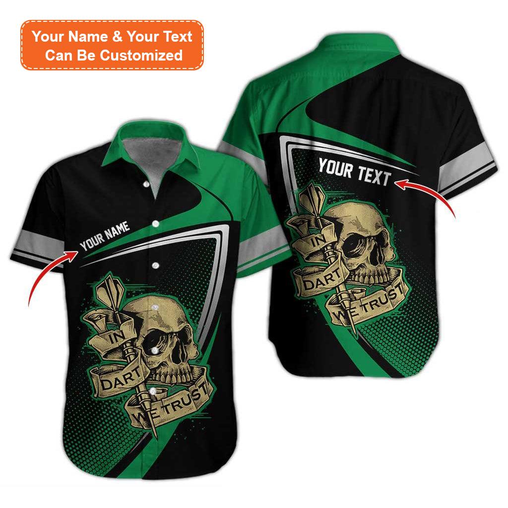 Personalized Name Darts Aloha Hawaiian Shirt, Darts Pattern And Skull,In Darts We Trust Personalized Name Hawaiian Shirt For Men & Women, Darts Lover - Image 5