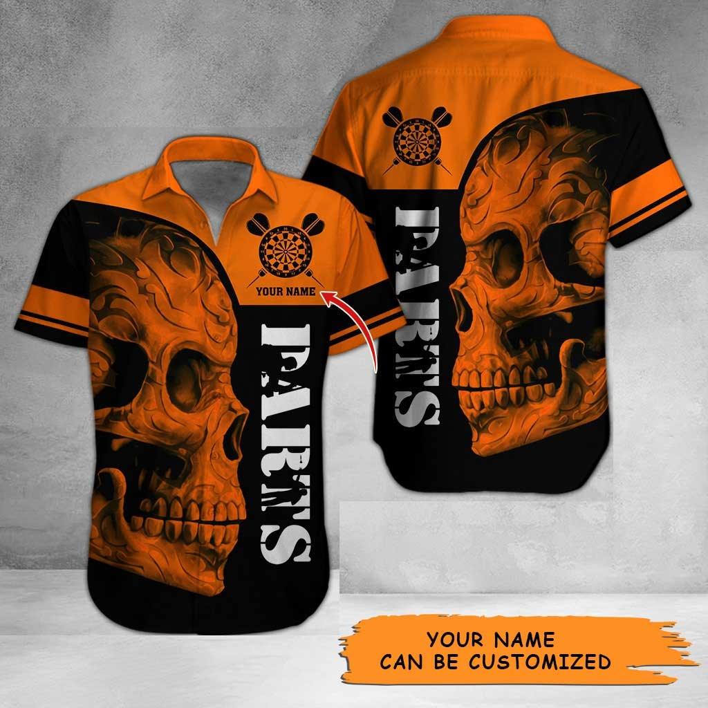 Personalized Name Darts Aloha Hawaiian Shirt - Darts Pattern Hawaiian Shirt, Skull Hawaiian Shirt Personalized Name Hawaiian Shirt For Men & Women, Darts Lover - Image 5