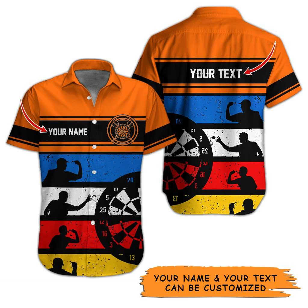 Personalized Name Darts Aloha Hawaiian Shirt - Men Playing Darts Pattern And Target Personalized Name Hawaiian Shirt For Men & Women, Darts Lover - Image 2
