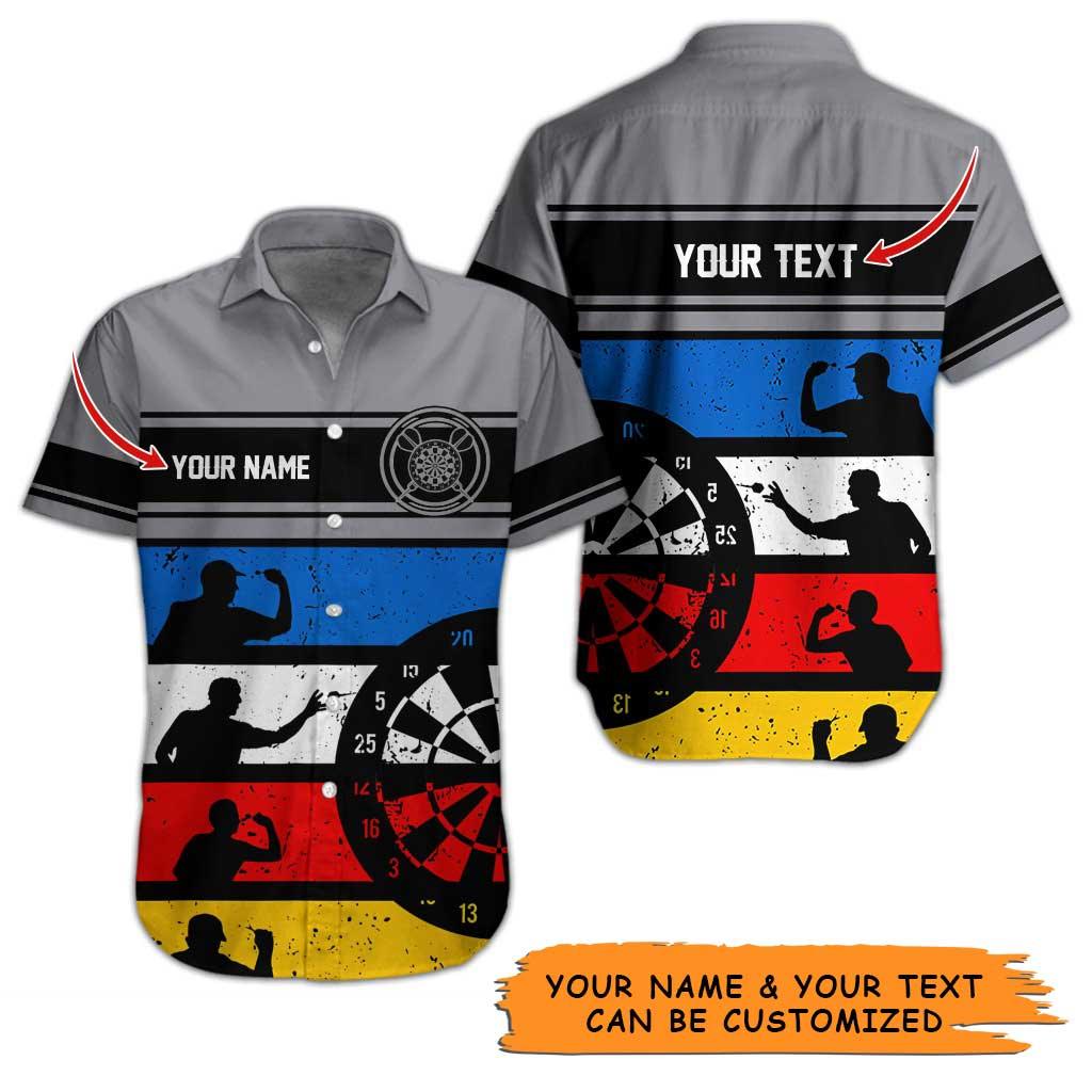 Personalized Name Darts Aloha Hawaiian Shirt - Men Playing Darts Pattern And Target Personalized Name Hawaiian Shirt For Men & Women, Darts Lover - Image 4