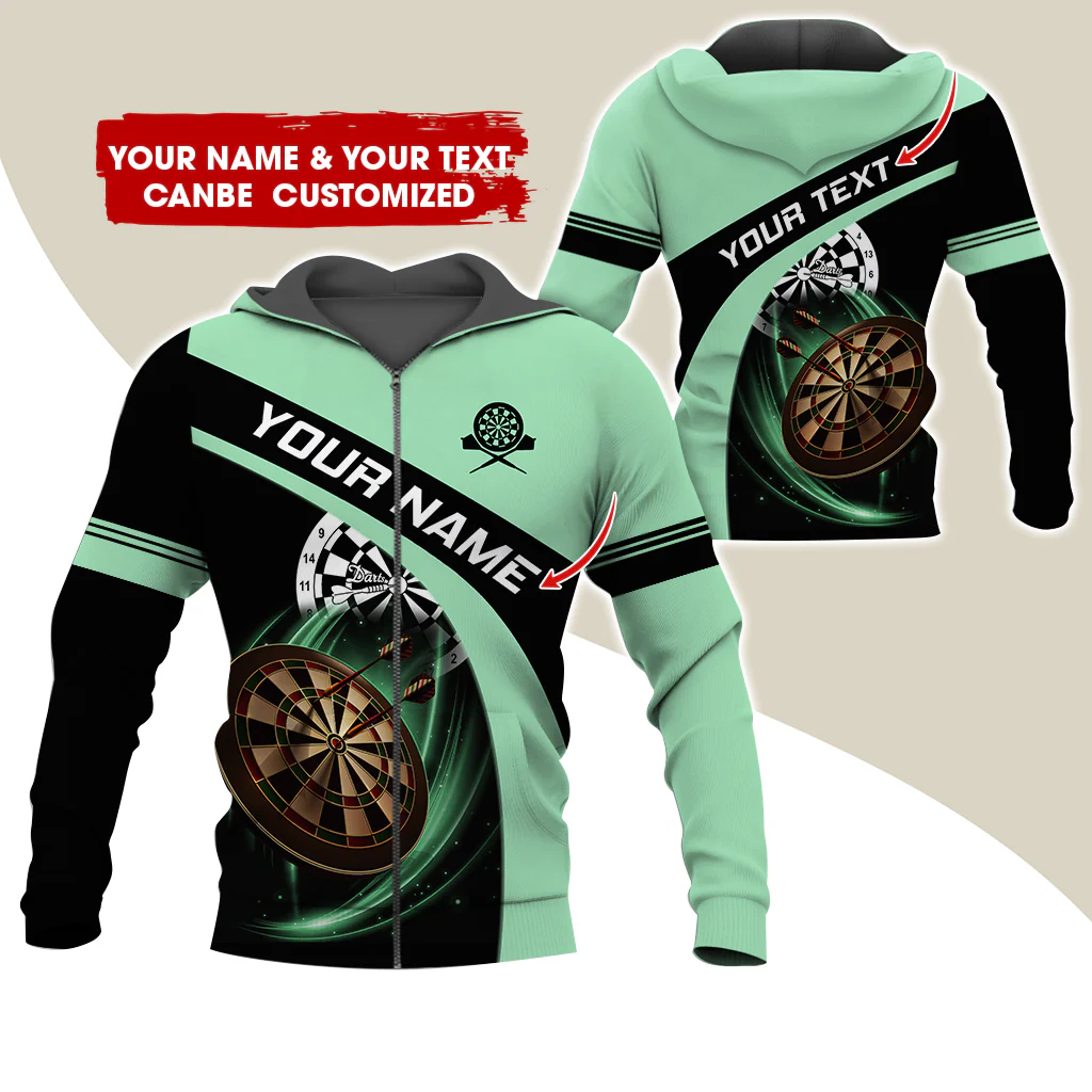 Personalized Name Darts Premium Zip Hoodie , Custom Name Dartboard Zip Hoodie For Men & Women - Gift For Darts Lovers, Darts Players - Image 7