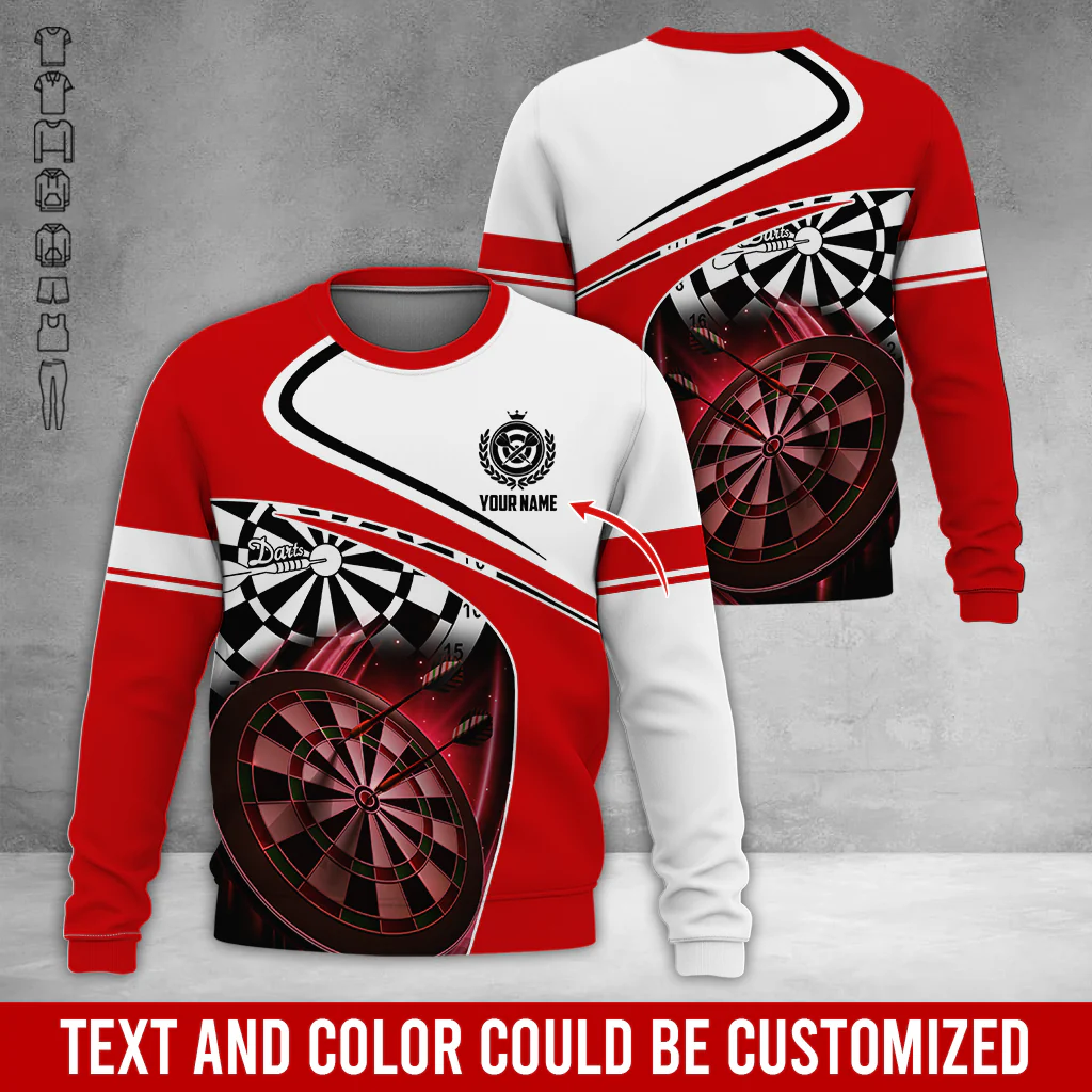 Personalized Name Darts Sweatshirt, Customized Name Darts Team Uniform Sweatshirt For Men & Women - Gift For Darts Lovers, Darts Players - Image 10