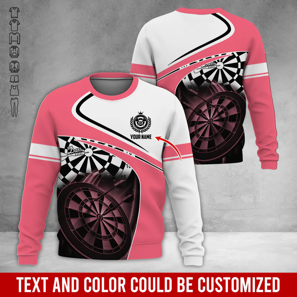 Personalized Name Darts Sweatshirt, Customized Name Darts Team Uniform Sweatshirt For Men & Women - Gift For Darts Lovers, Darts Players - Image 6