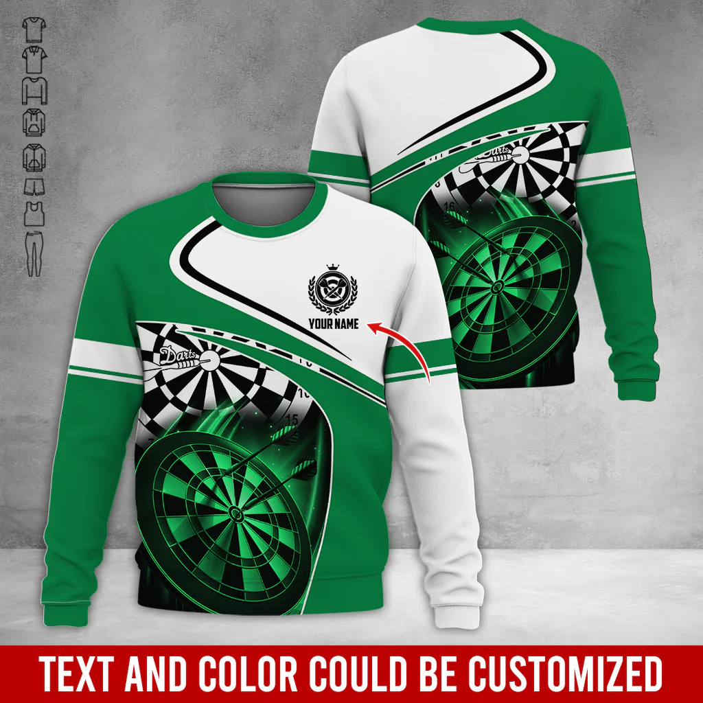 Personalized Name Darts Sweatshirt, Customized Name Darts Team Uniform Sweatshirt For Men & Women - Gift For Darts Lovers, Darts Players - Image 7