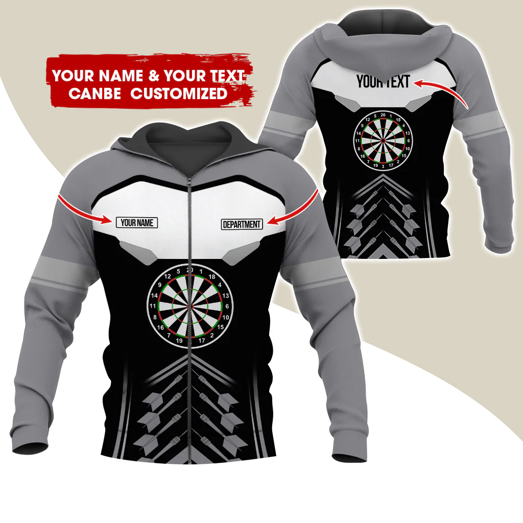 Personalized Name Darts Team Premium Zip Hoodie, Customized Dartboard Zip Hoodie For Men & Women - Gift For Darts Lovers, Darts Players - Image 9