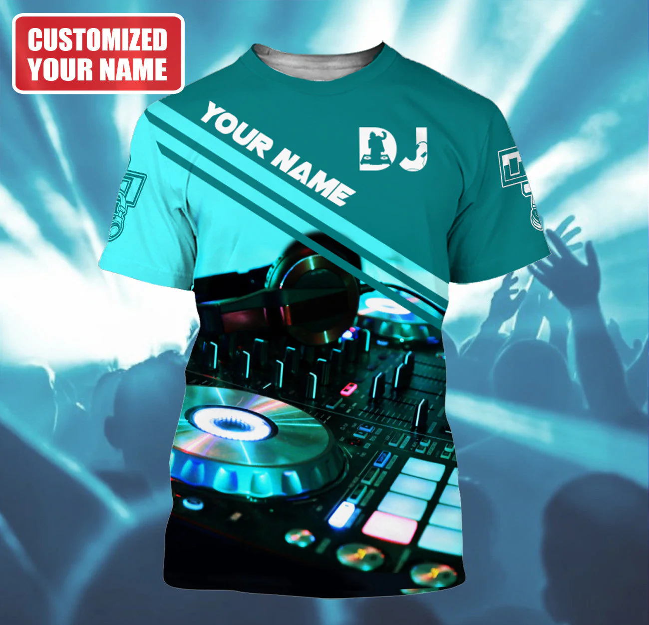 Personalized Name DJ Shirts - Custom Name Disc Jockey Shirts, DJ Is My Life Blue Shirts, Perfect DJ Shirts for Men & Women - Image 4