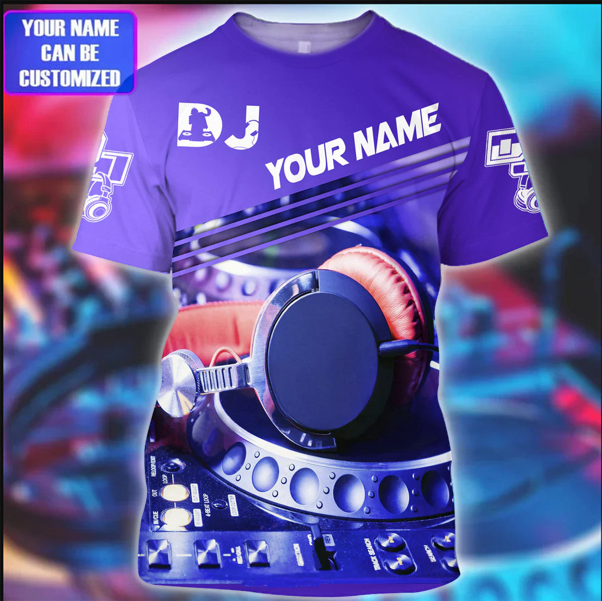 Personalized Name DJ Shirts - Custom Name Disc Jockey Shirts, DJ Life Purple Clothing, Perfect DJ Shirts for Men & Women