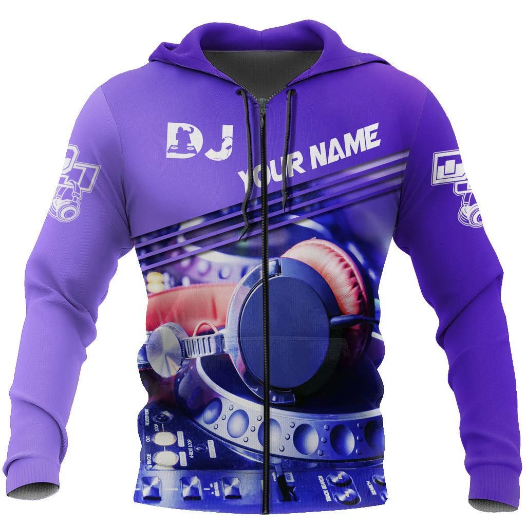 Personalized Name DJ Shirts - Custom Name Disc Jockey Shirts, DJ Life Purple Clothing, Perfect DJ Shirts for Men & Women - Image 5