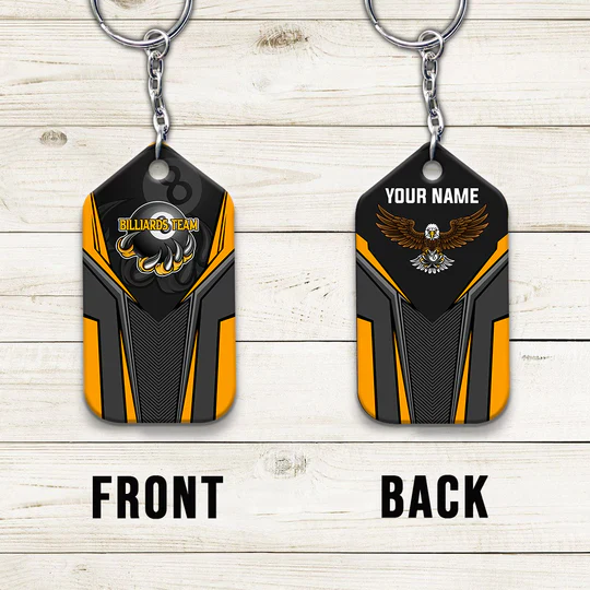 Personalized Name Eagle Billiards Teams 8 Ball Acrylic Keychain - Christmas Gift For Billiard Lovers, Billiard Team Players