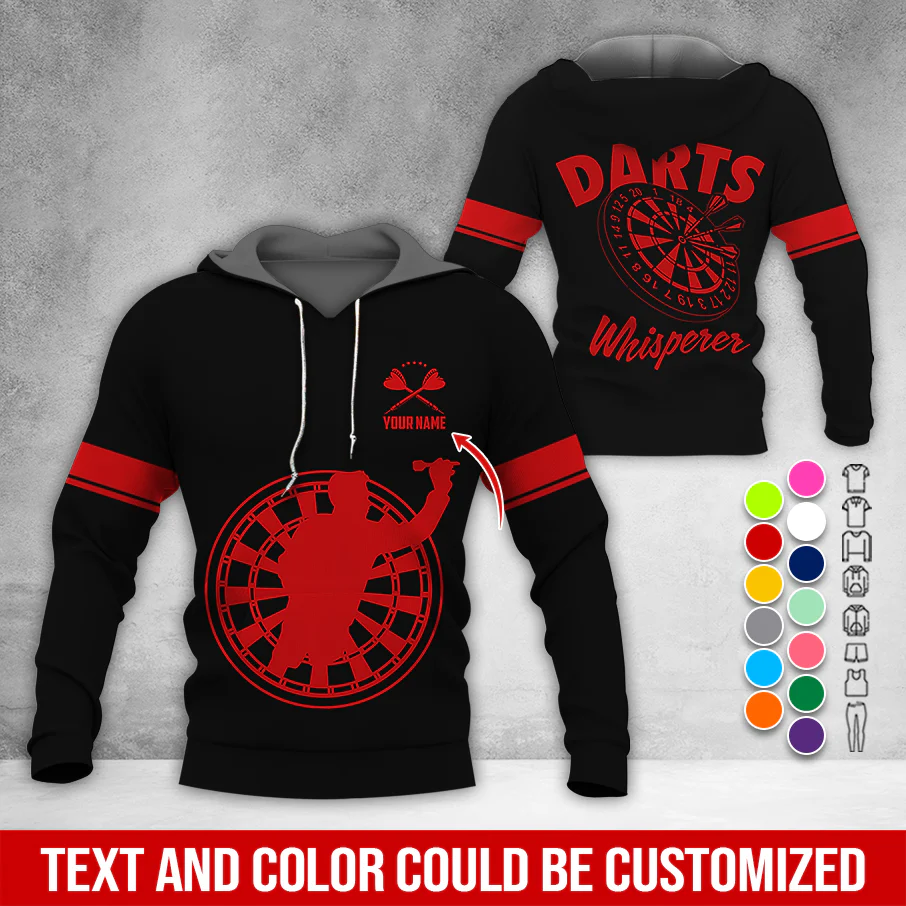 Personalized Name Premium Hoodie, Darts Whisperer Hoodie, Perfect Gift For Darts Lovers, Friend, Family - Image 3