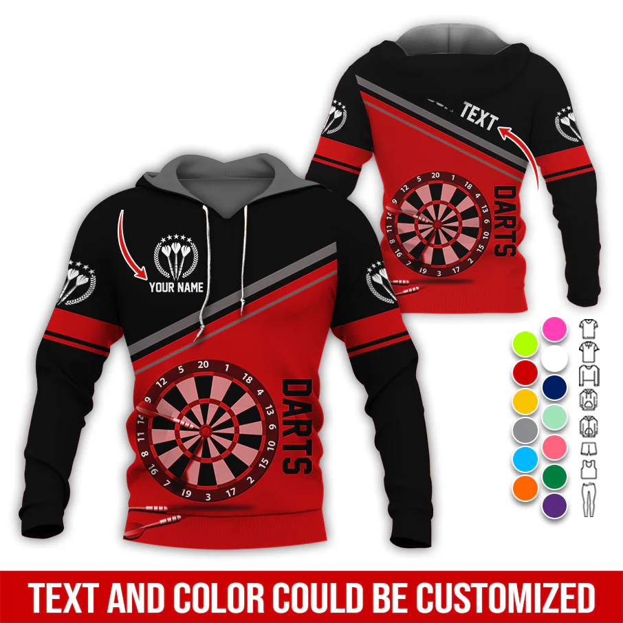 Personalized Name & Text Darts Premium Hoodie, Darts Is My Life Hoodie For Darts Player, Perfect Gift For Darts Lovers, Friend, Family - Image 3