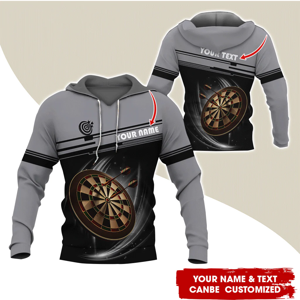 Personalized Name & Text Darts Premium Hoodie, Darts Is My Life Hoodie , Perfect Gift For Darts Lovers, Friend, Family - Image 2
