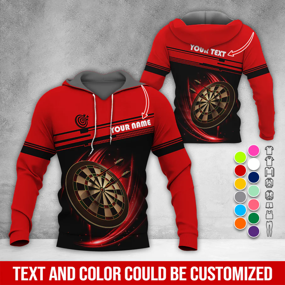 Personalized Name & Text Darts Premium Hoodie, Darts Is My Life Hoodie , Perfect Gift For Darts Lovers, Friend, Family - Image 3