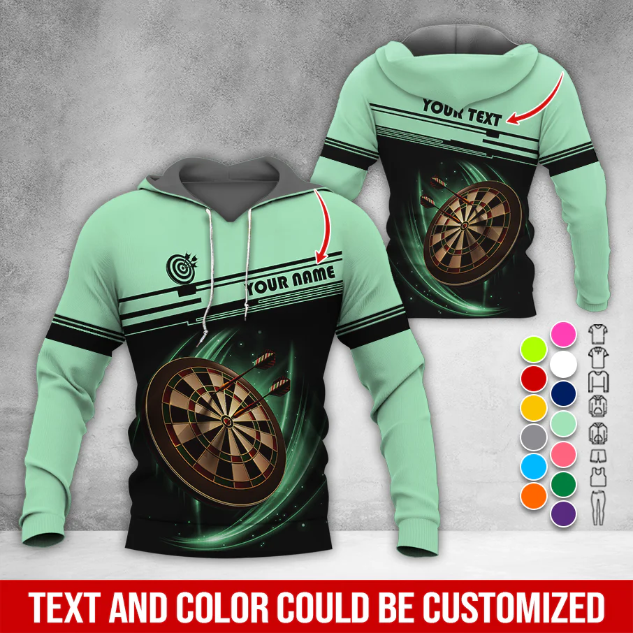 Personalized Name & Text Darts Premium Hoodie, Darts Is My Life Hoodie , Perfect Gift For Darts Lovers, Friend, Family - Image 4