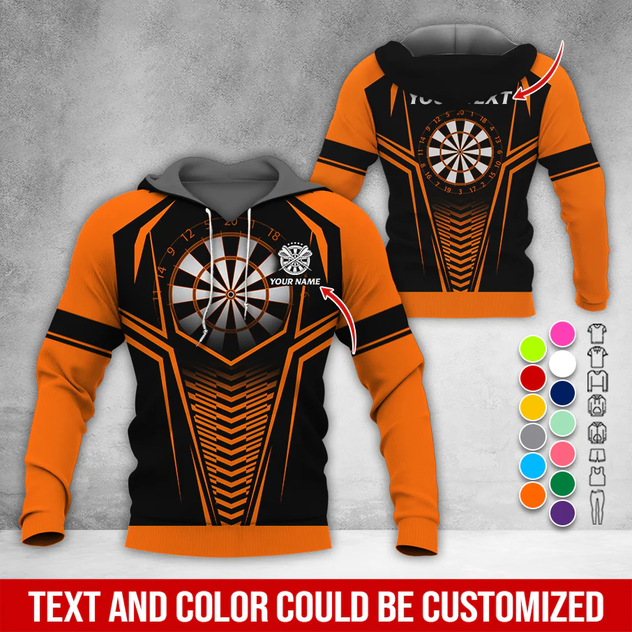 Personalized Name & Text Darts Premium Hoodie, Darts Sport Pattern Hoodie For Men & Women, Perfect Gift For Darts Lovers, Friend, Family - Image 9