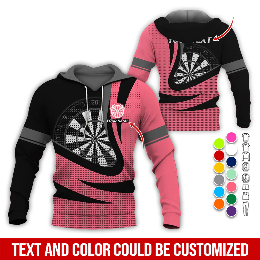 Personalized Name & Text Darts Premium Hoodie, Spot Pattern Darts Hoodie, Perfect Gift For Darts Lovers, Friend, Family - Image 10