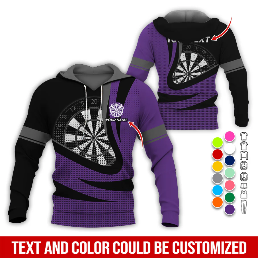 Personalized Name & Text Darts Premium Hoodie, Spot Pattern Darts Hoodie, Perfect Gift For Darts Lovers, Friend, Family - Image 11