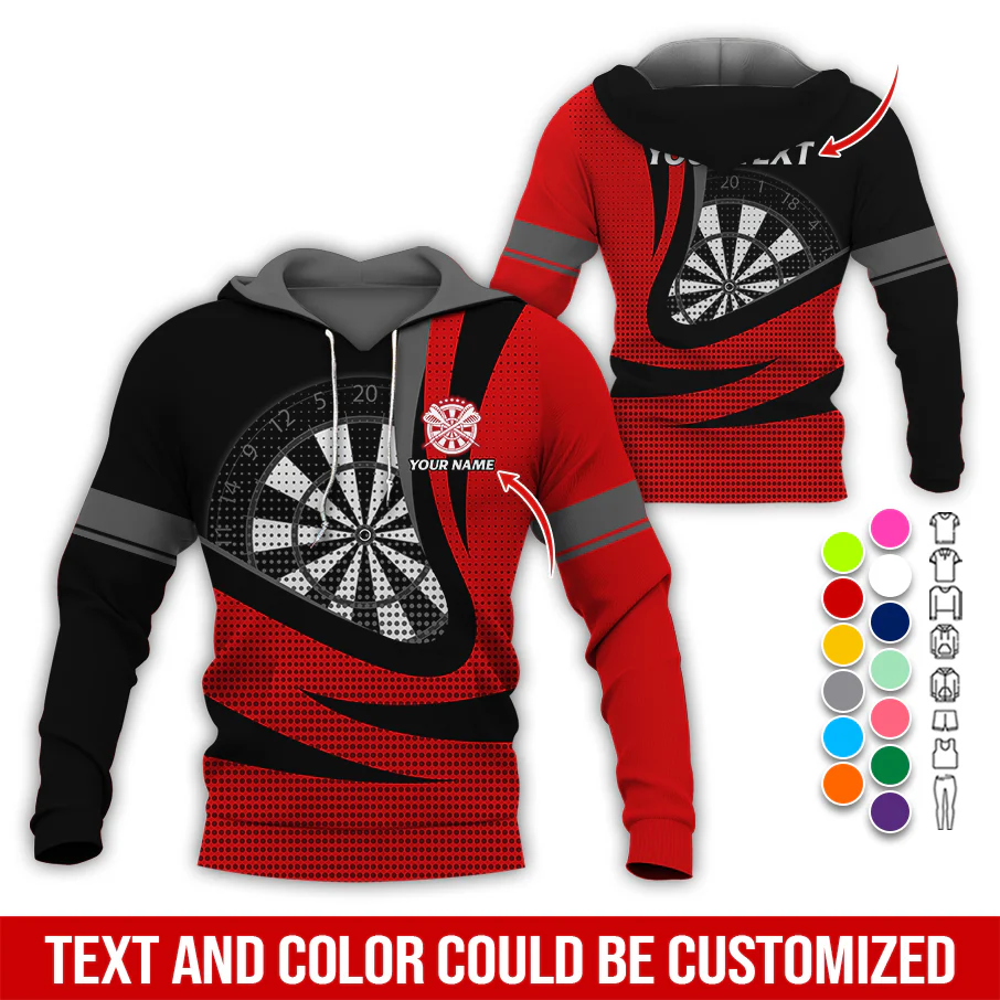 Personalized Name & Text Darts Premium Hoodie, Spot Pattern Darts Hoodie, Perfect Gift For Darts Lovers, Friend, Family - Image 12