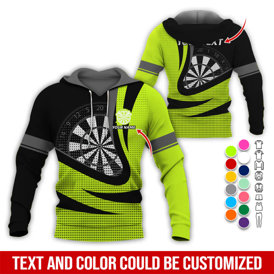 Personalized Name & Text Darts Premium Hoodie, Spot Pattern Darts Hoodie, Perfect Gift For Darts Lovers, Friend, Family - Image 6