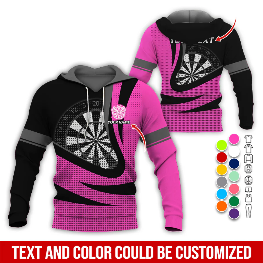 Personalized Name & Text Darts Premium Hoodie, Spot Pattern Darts Hoodie, Perfect Gift For Darts Lovers, Friend, Family - Image 8