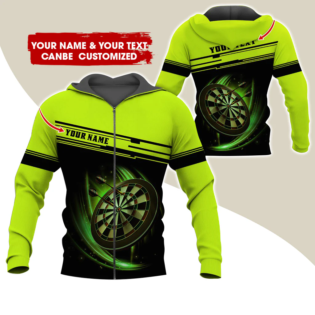 Personalized Name & Text Darts Premium Zip Hoodie, Custom Name Dartboard Zip Hoodie For Men & Women - Gift For Darts Lovers, Darts Players - Image 12