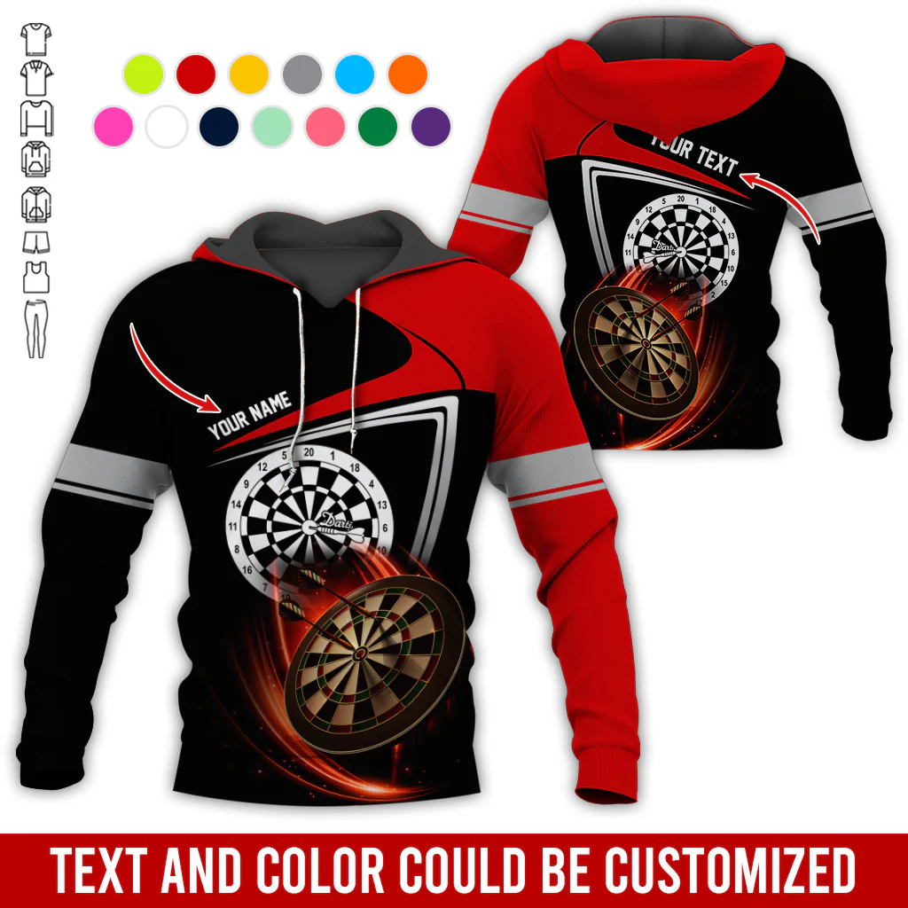 Personalized Name & Text Premium Hoodie, Darts Is My Life Hoodie, Perfect Gift For Darts Lovers, Darts Player - Image 3