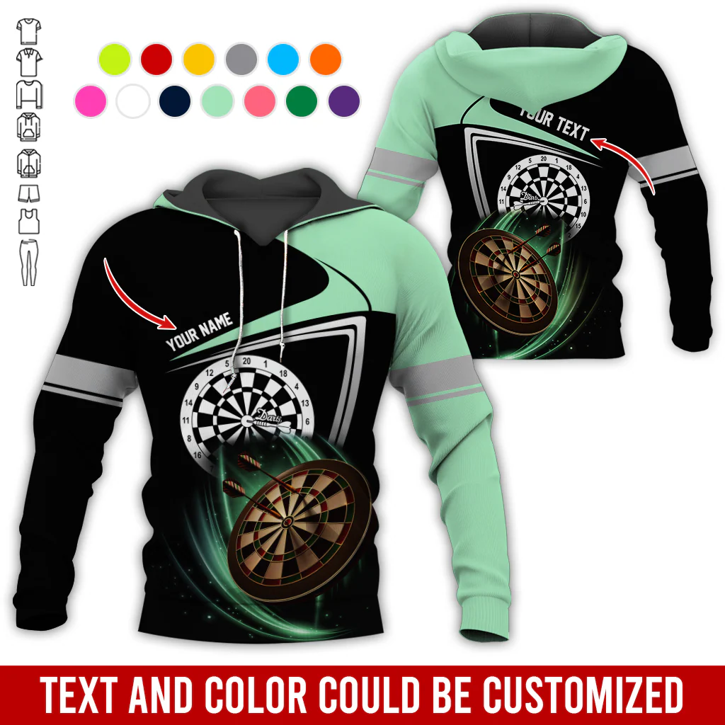 Personalized Name & Text Premium Hoodie, Darts Is My Life Hoodie, Perfect Gift For Darts Lovers, Darts Player - Image 4