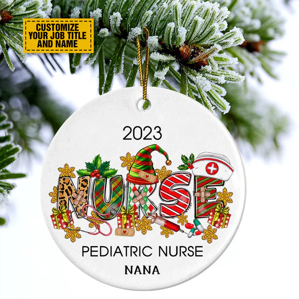 Personalized Nurse Christmas Ornament - Christmas 2023 Nurse Ceramic Ornament, Perfect Gift For Nurse, Holiday Decor - Image 2