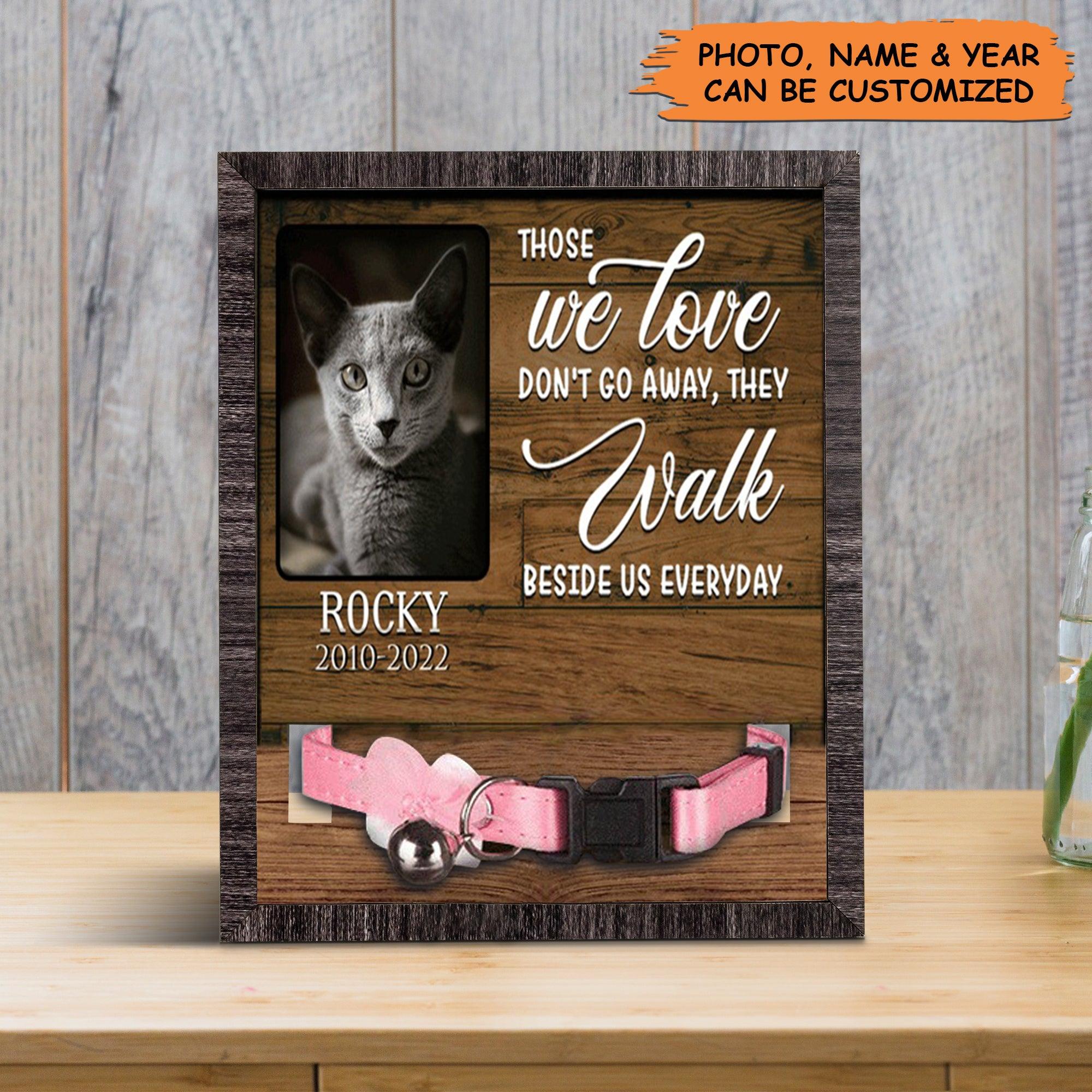 Personalized Pet Collar Frame - A Russian Blue Cat Picture Frames Memorial, Pet Loss Sympathy, Custom Memorial Pet Collar Sign - Gift For Pet Lovers - Image 2