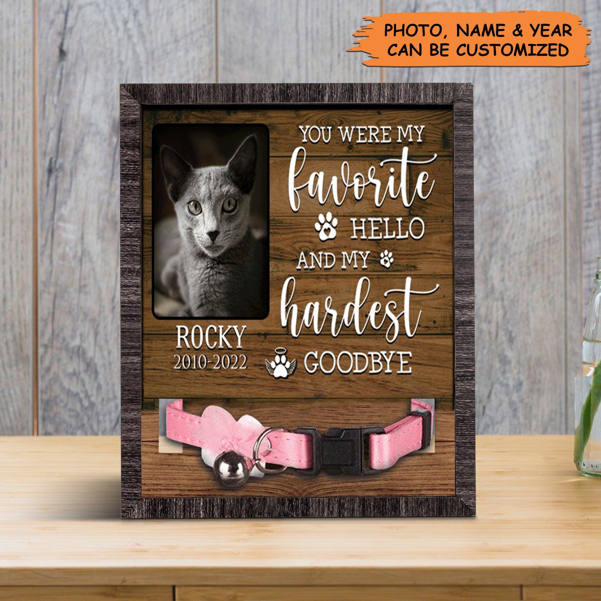 Personalized Pet Collar Frame - A Russian Blue Cat Picture Frames Memorial, Pet Loss Sympathy, Custom Memorial Pet Collar Sign - Gift For Pet Lovers - Image 5