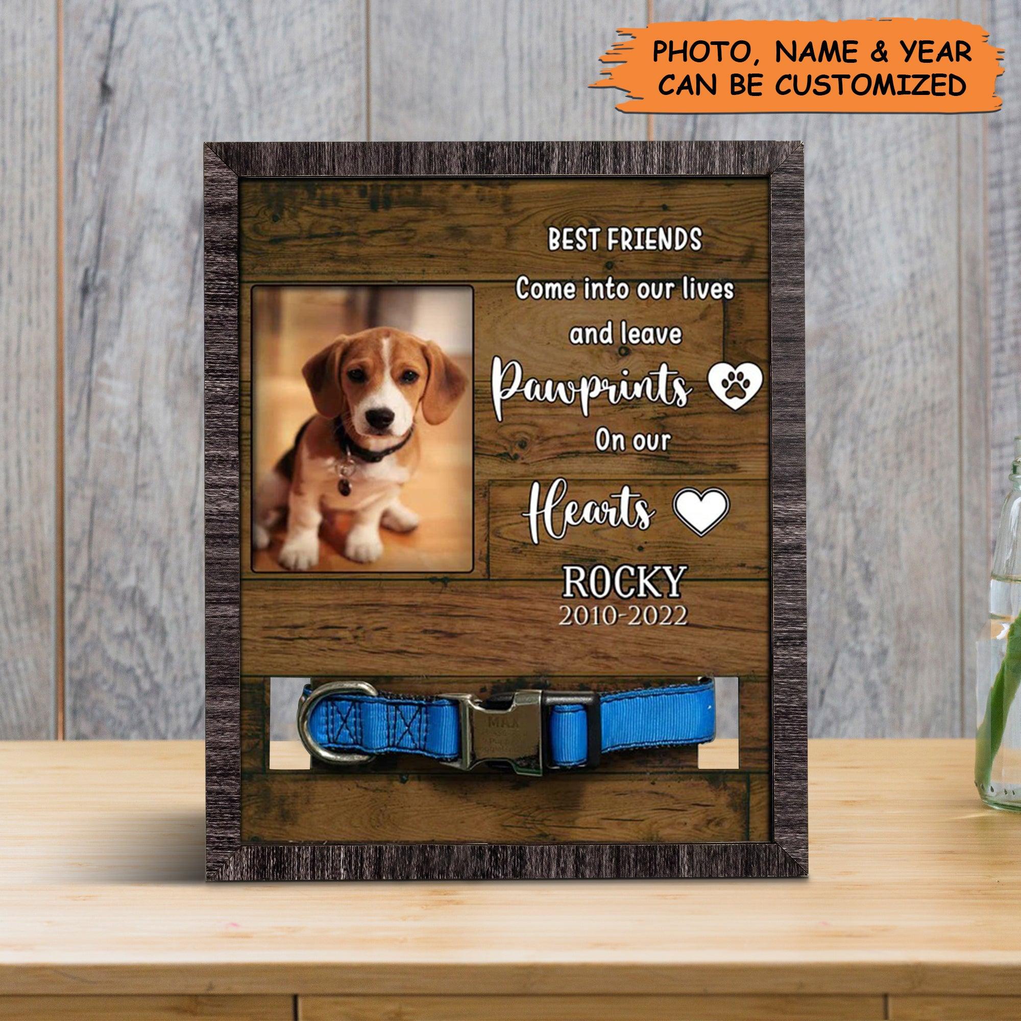 Personalized Pet Collar Frame - Beagle Dog Photo Keepsake, Pet Loss Sympathy, Memorial Custom Collar Frame - Gift For Pet Lovers, Grieving Pet Owner