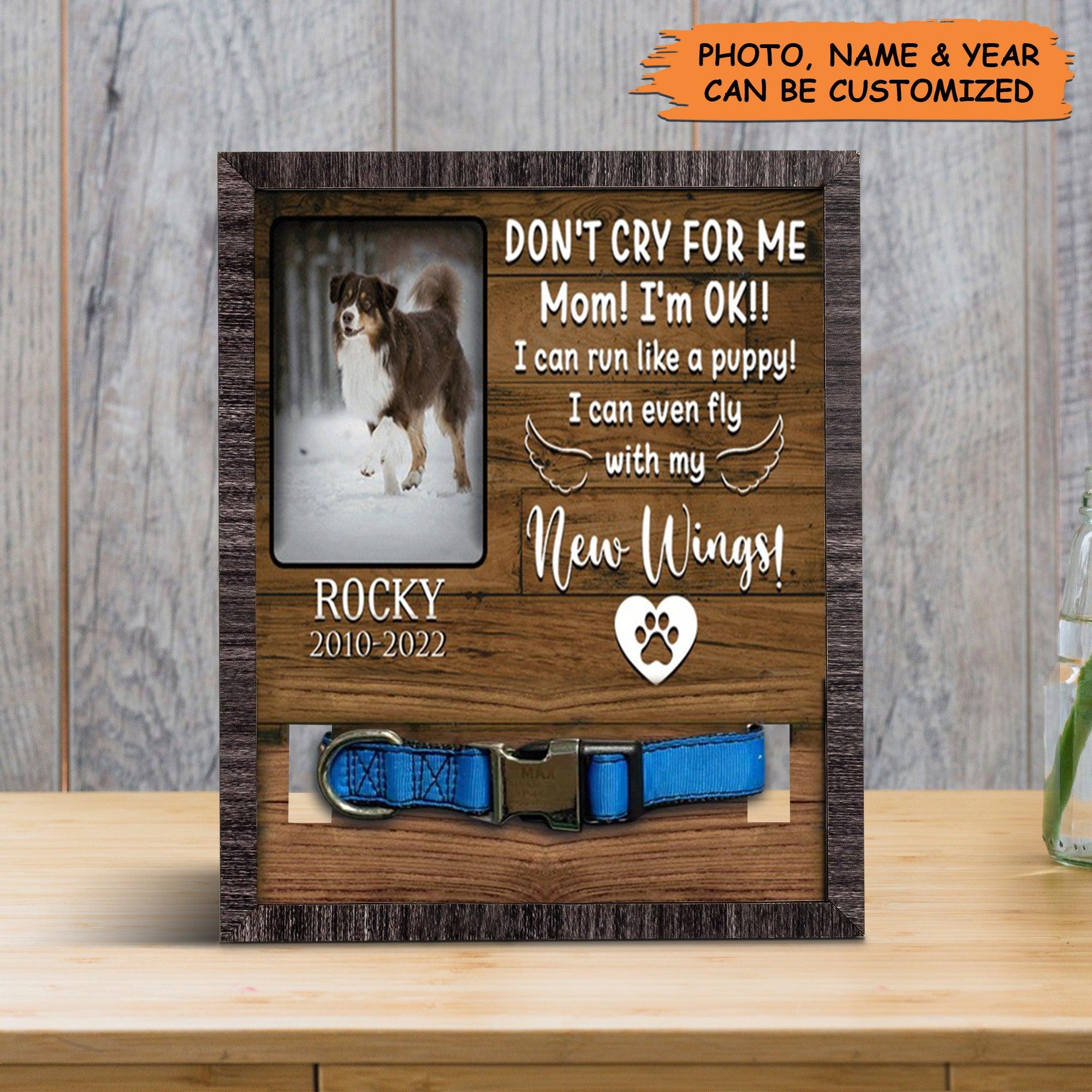Personalized Pet Collar Frame - Custom A Australian Shepherd Picture Frames, Pet Loss Sympathy, Memorial Pet Collar Sign - Gift For Grieving Pet Owner