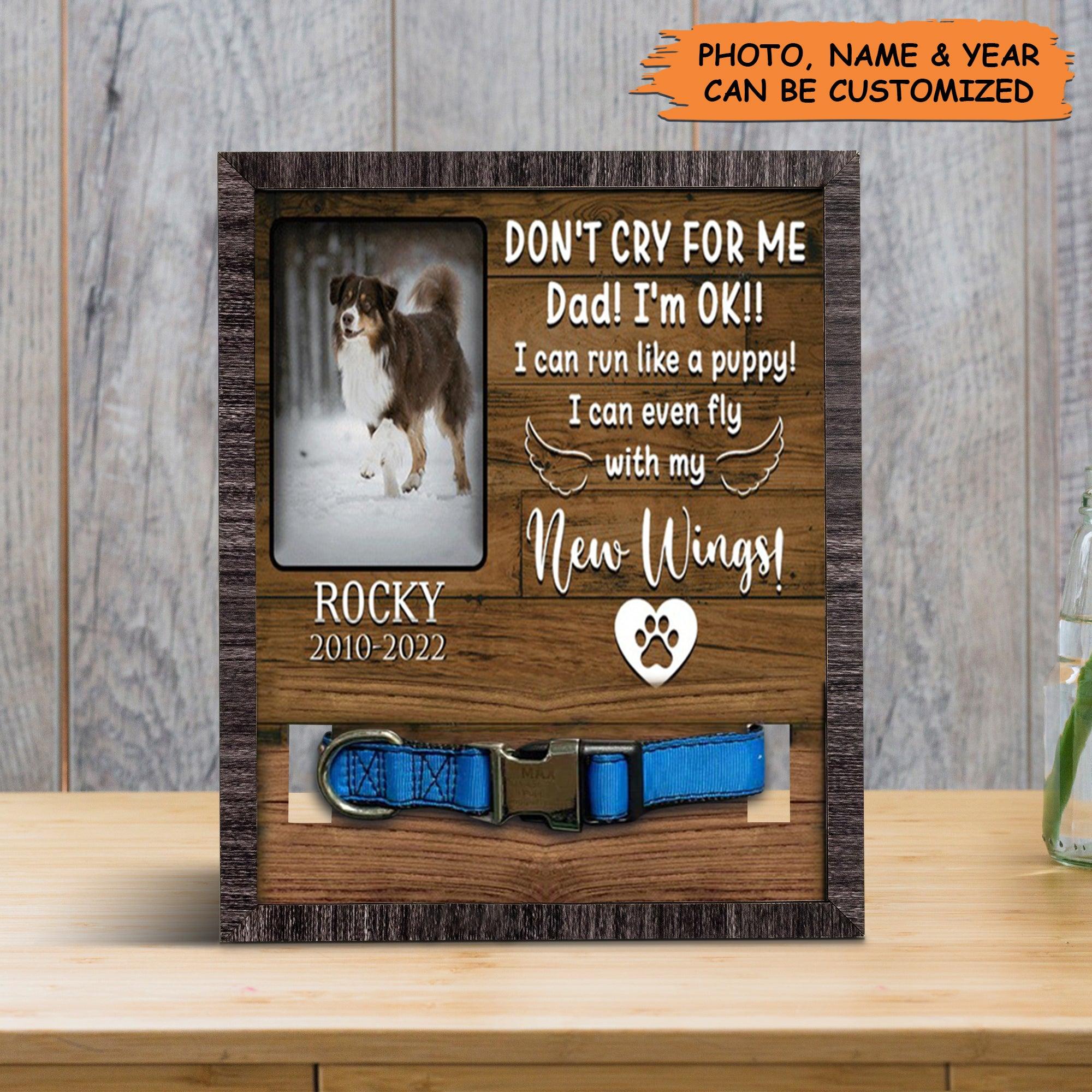 Personalized Pet Collar Frame - Custom A Australian Shepherd Picture Frames, Pet Loss Sympathy, Memorial Pet Collar Sign - Gift For Grieving Pet Owner - Image 3