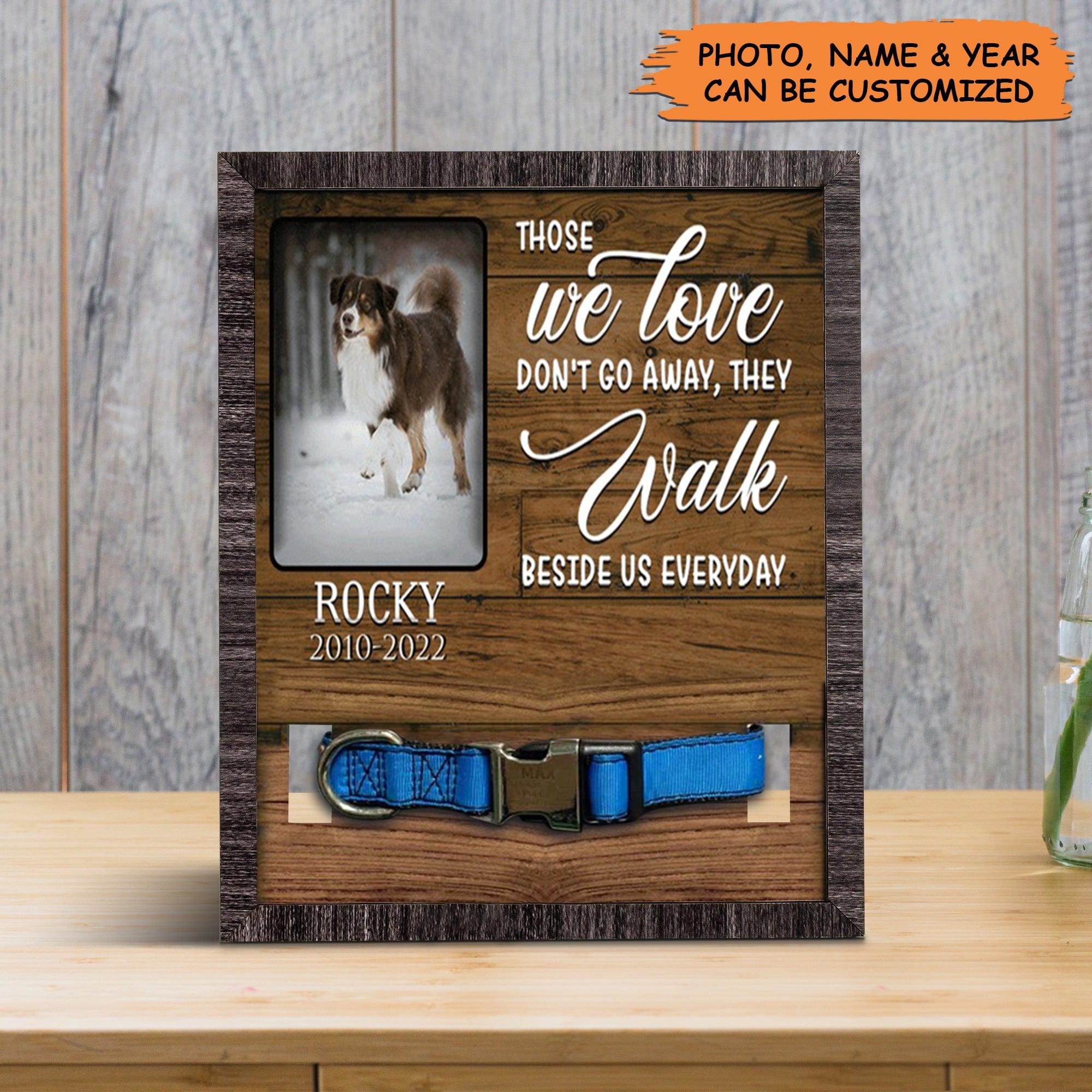 Personalized Pet Collar Frame - Custom A Australian Shepherd Picture Frames, Pet Loss Sympathy, Memorial Pet Collar Sign - Gift For Grieving Pet Owner - Image 5