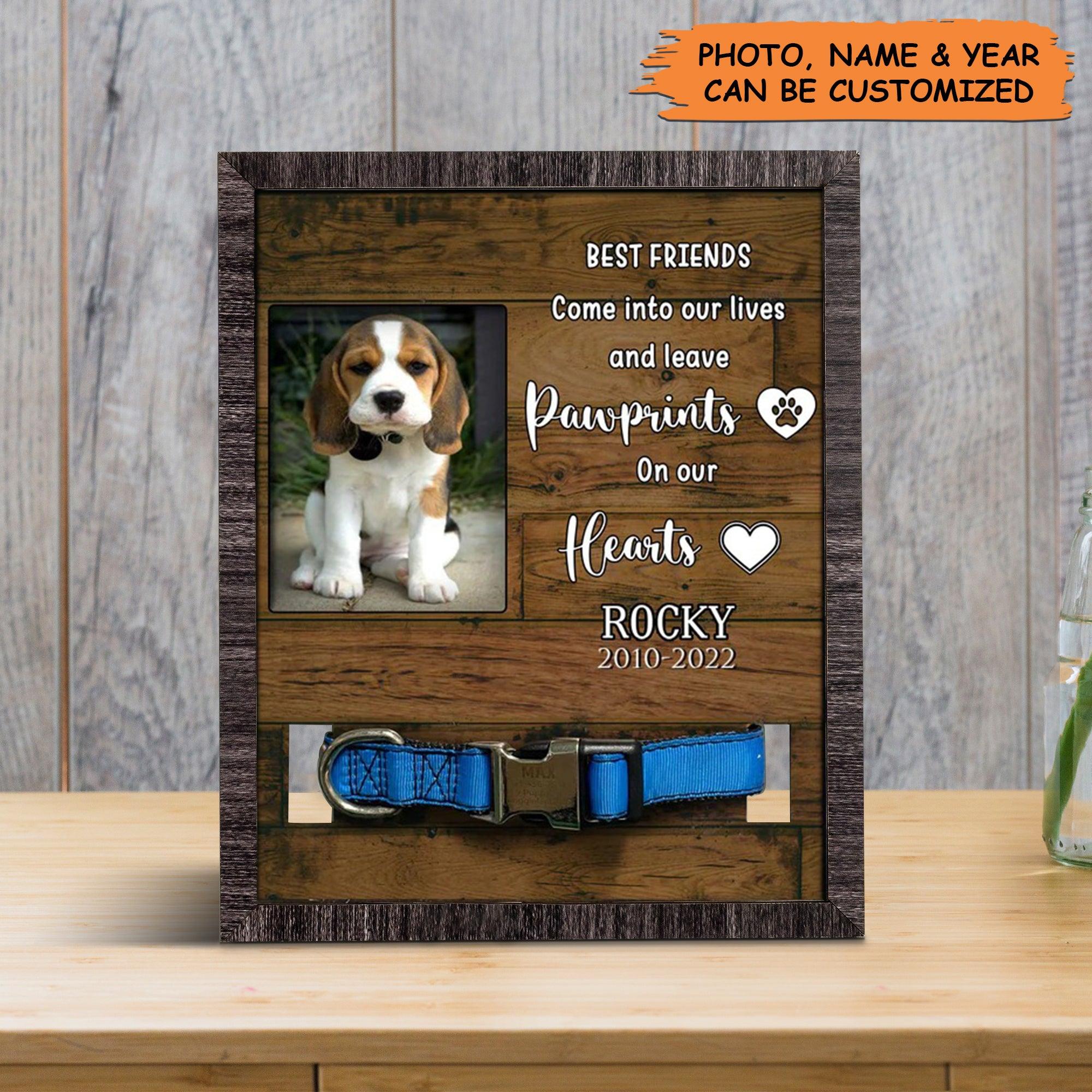 Personalized Pet Collar Frame - Custom Dog Photo Keepsake, Sympathy Picture Frame, Dog Memorial Gifts Personalized - Gift For A Grieving Pet Owner - Image 2