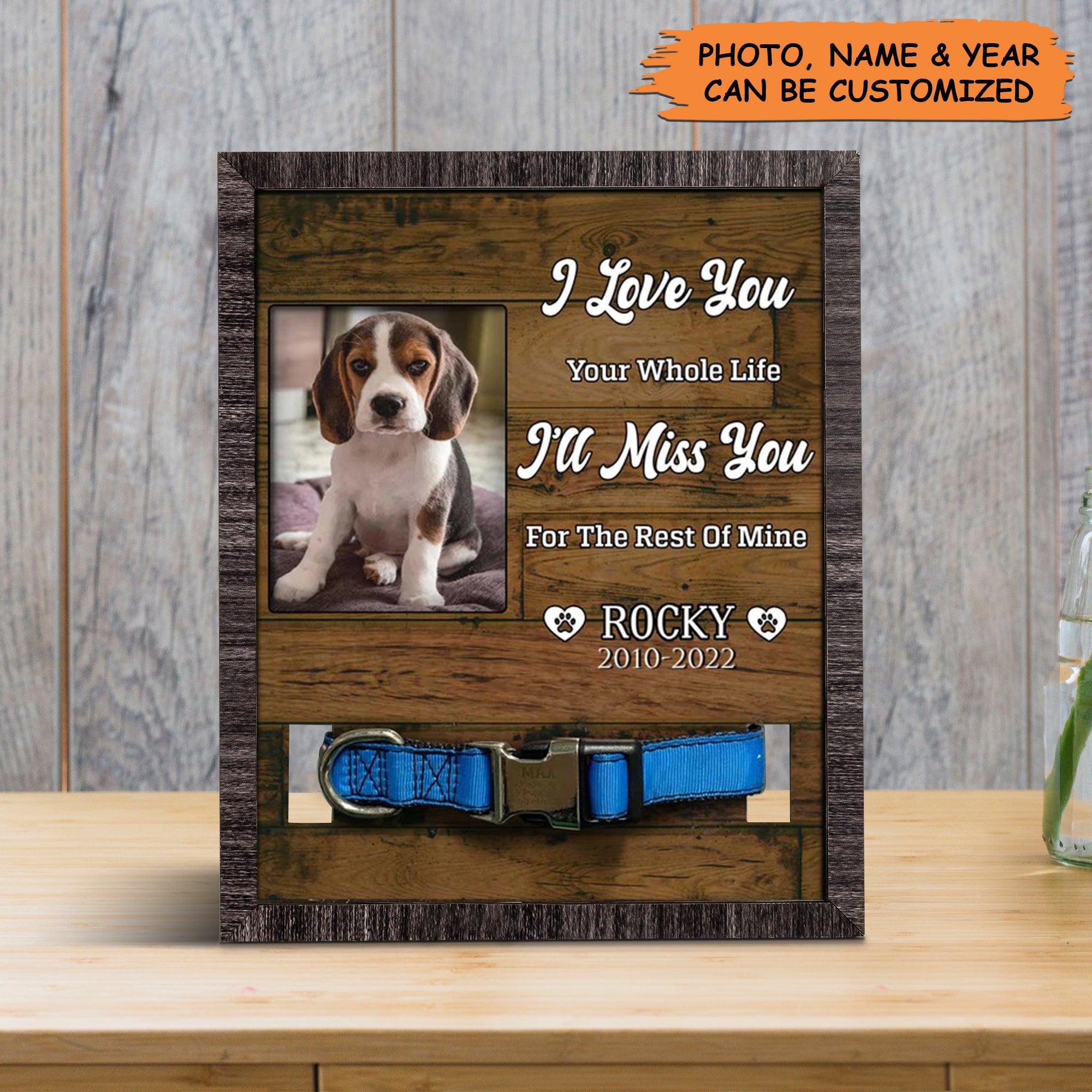 Personalized Pet Collar Frame - Custom Picture Frame Dead Of Beagle, Sympathy Picture Frame, Dog Memorial Gifts Personalized - Gift For Pet Lovers - Image 3