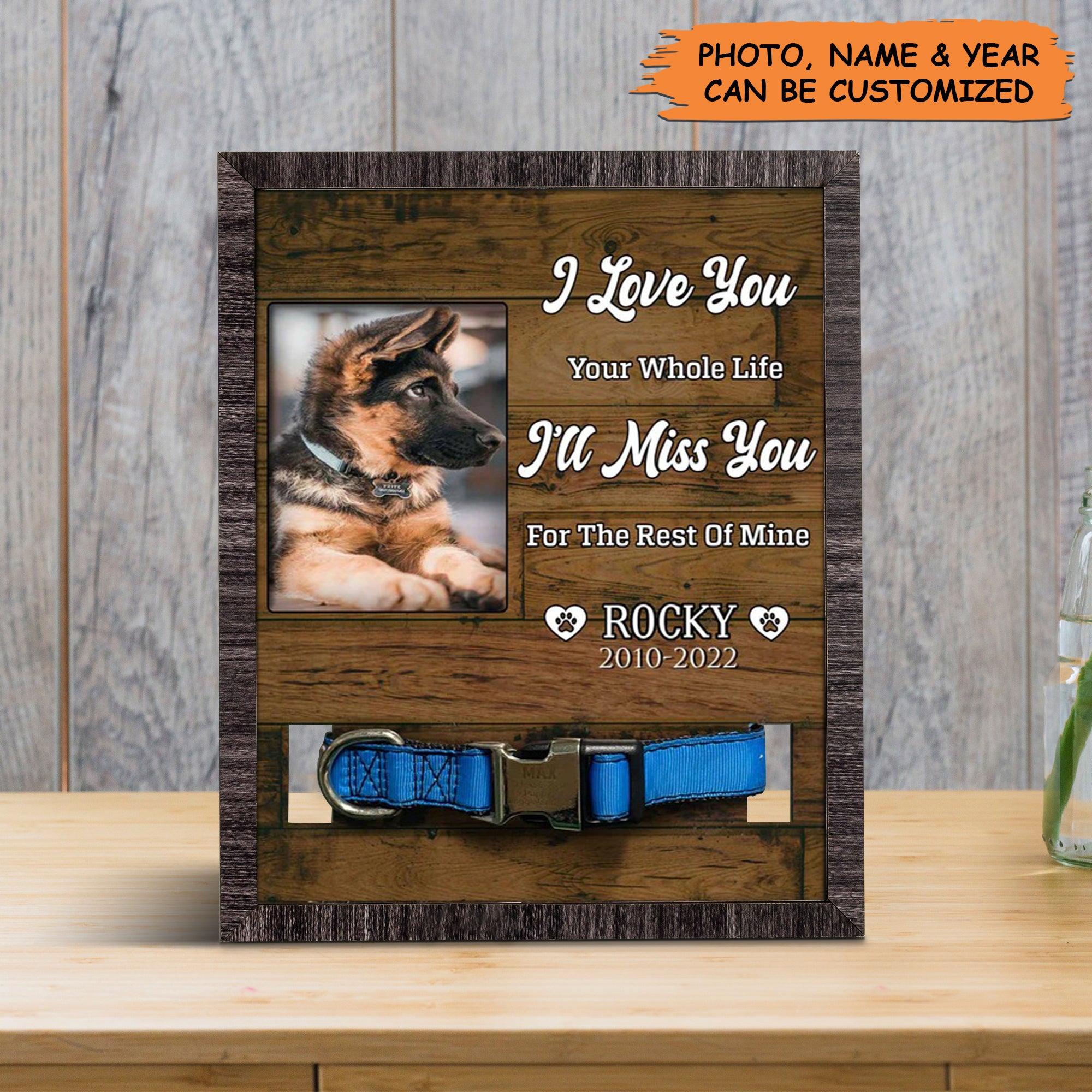 Personalized Pet Collar Frame - Custom Picture Frame For Loss Of Dog German Shepherd, Memorial Pet Collar Sign, Pet Loss Sympathy- Gift For Pet Lovers