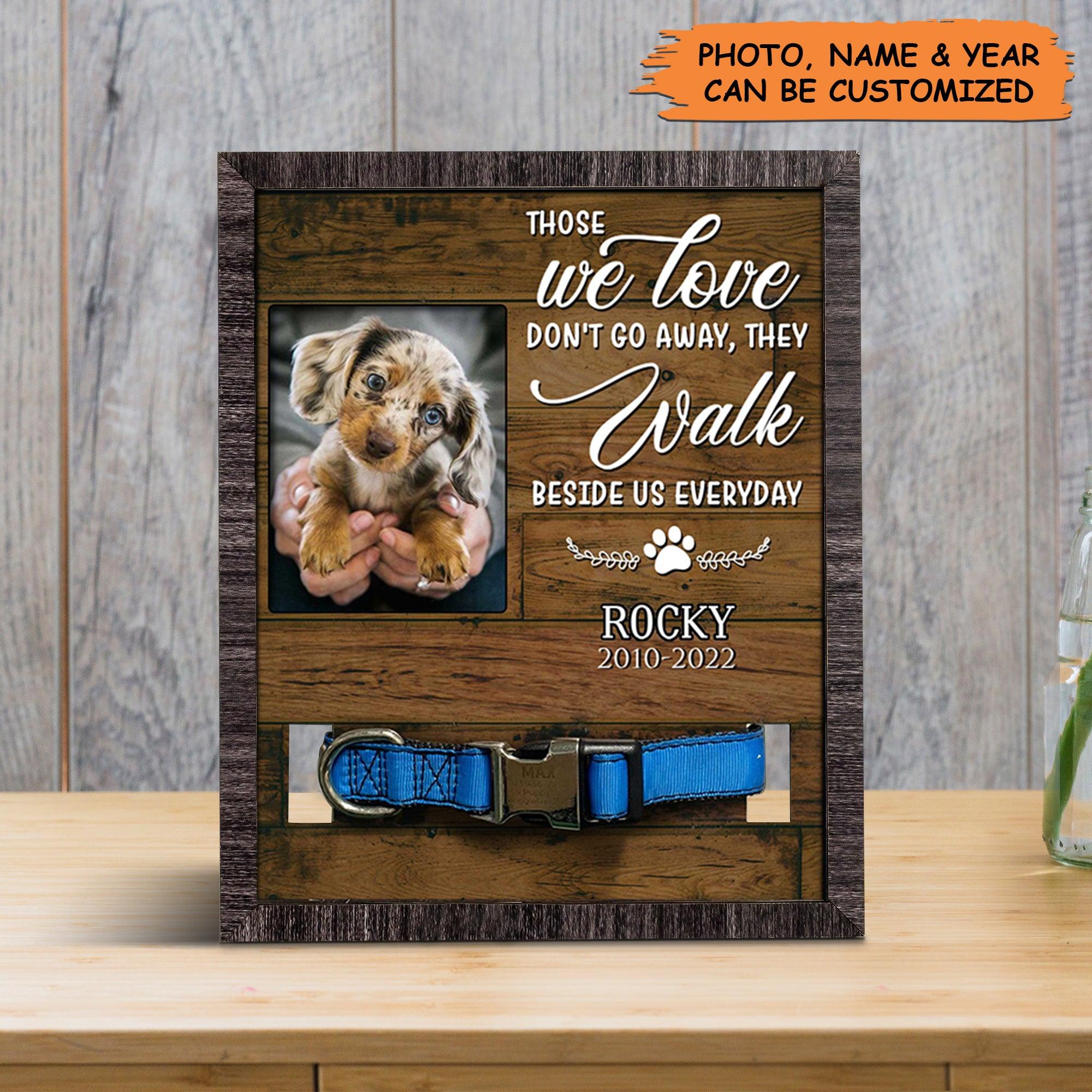 Personalized Pet Collar Frame - Dog Frames For Pictures Memorial Dog Remembrance, Memorial Custom Pet Collar Frame - Gift For Pet Lovers, Family