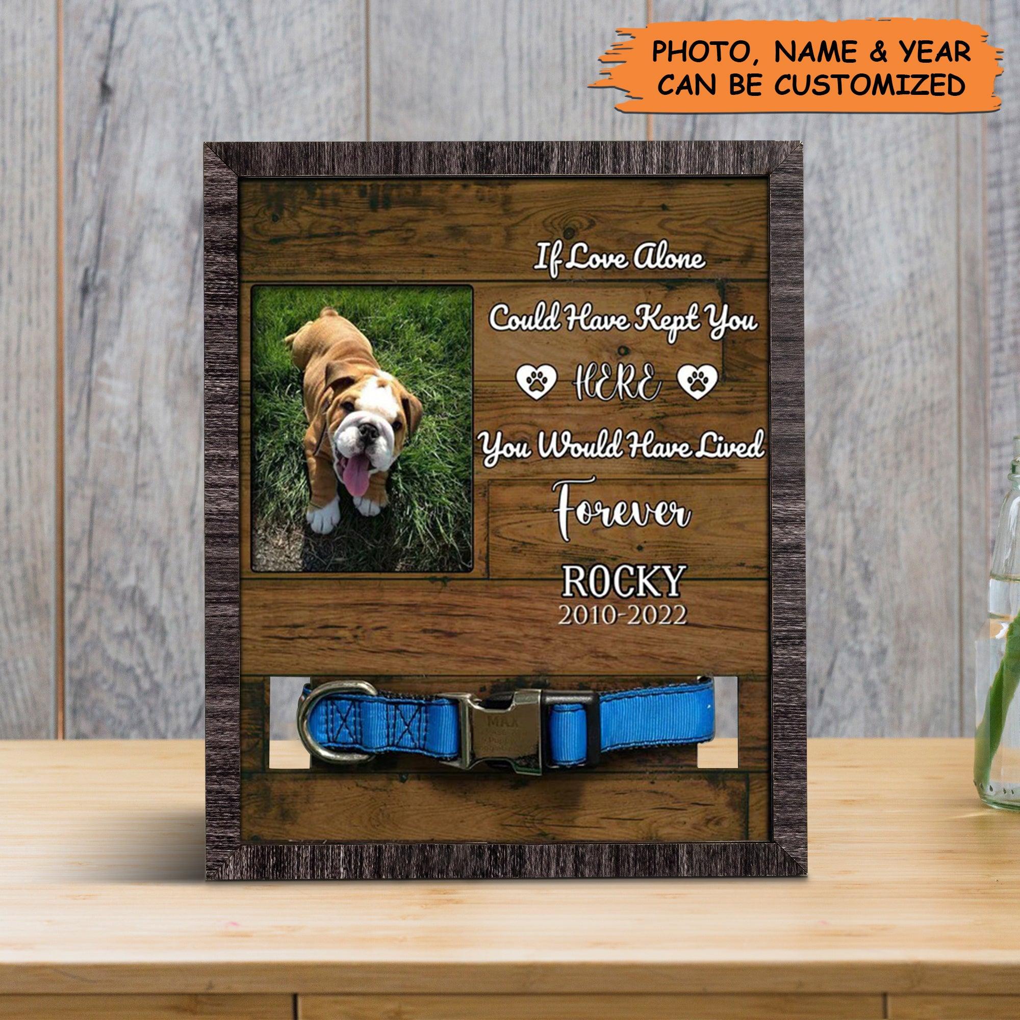 Personalized Pet Collar Frame - Dog Memorial Gifts Personalized, Dog Remembrance, Pet Memorial Picture Frame - Gift For Pet Lovers, Grieving Pet Owner