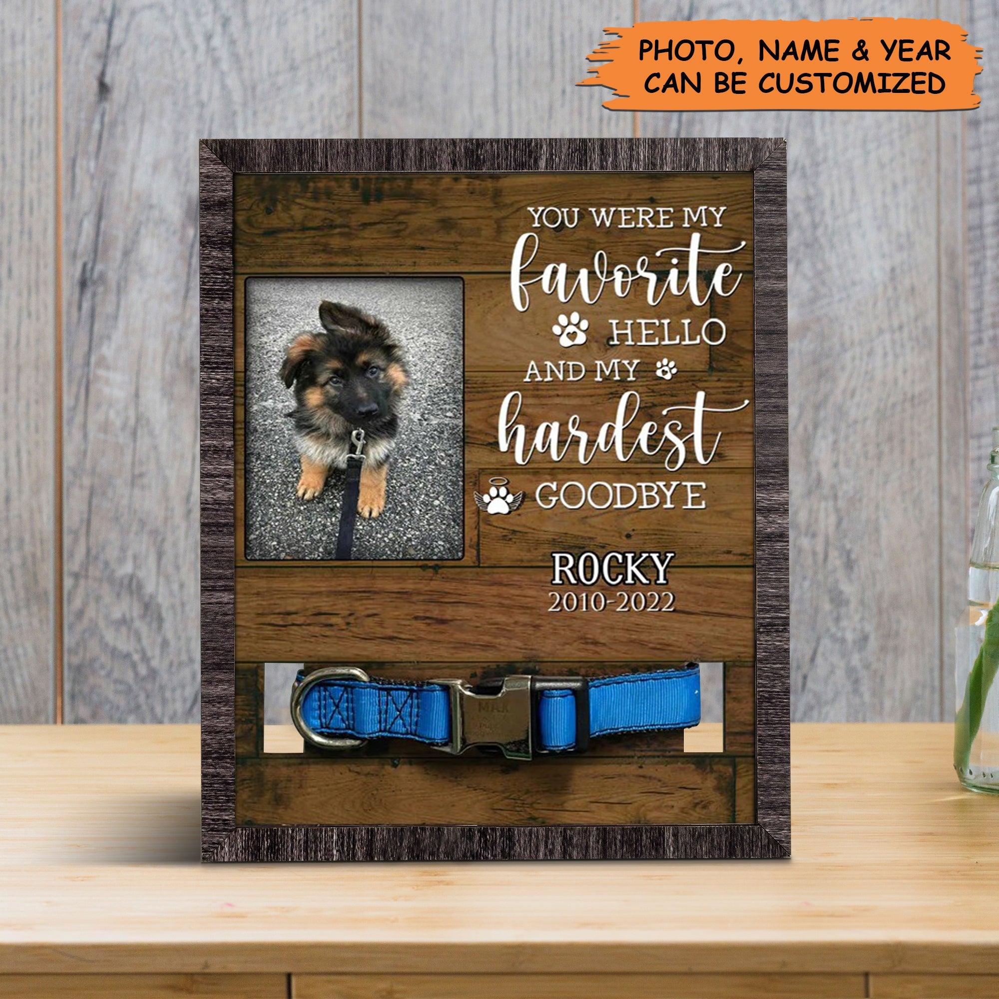 Personalized Pet Collar Frame - Dog Photo Keepsake, Pet Loss Sympathy, Memorial Pet Collar Sign - Gift For Pet Lovers, Grieving Pet Owner