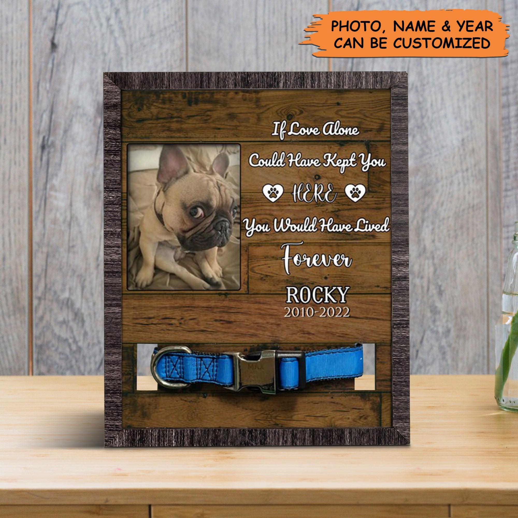 Personalized Pet Collar Frame - Memorial Day Decorations For Dog's Grave, Dog Collar Memorial Photo Frame, Pet Loss Gift - Gift For Grieving Pet Owner - Image 2