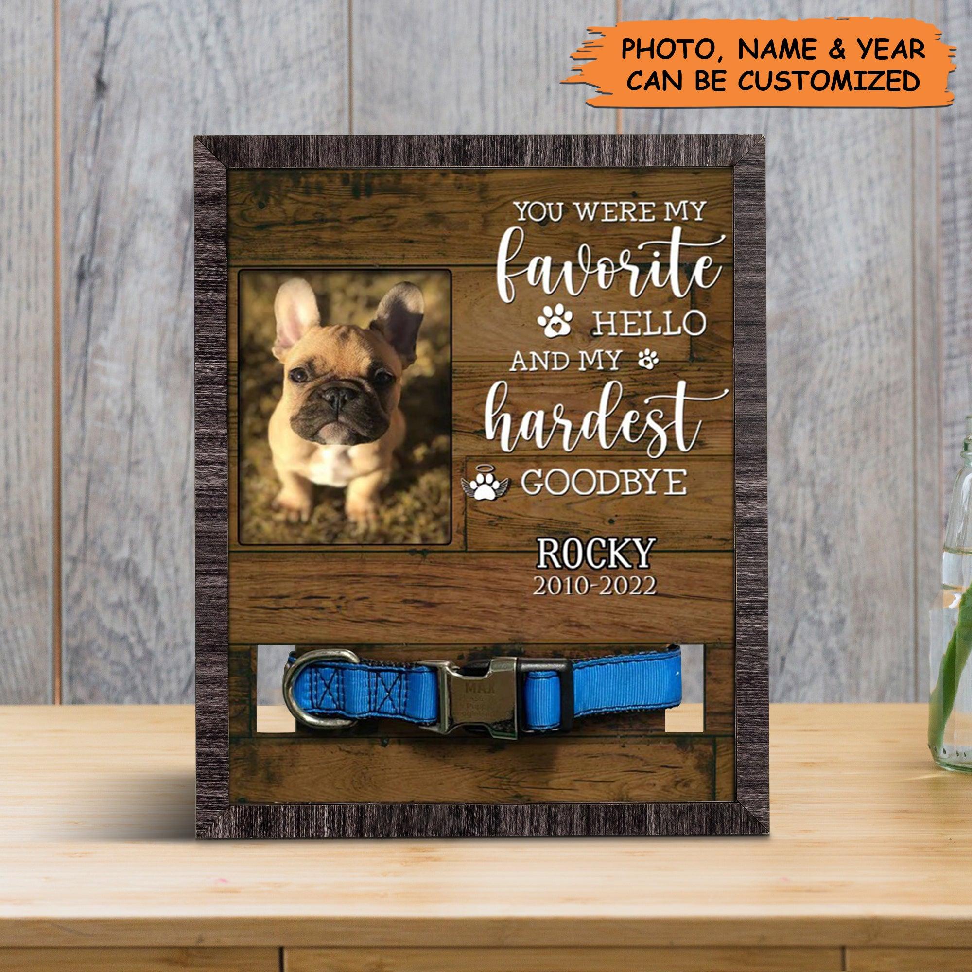 Personalized Pet Collar Frame - Memorial Day Decorations For Dog's Grave, Memorial Pet Collar Sign, Pet Loss Gift - Gift For Grieving Pet Owner