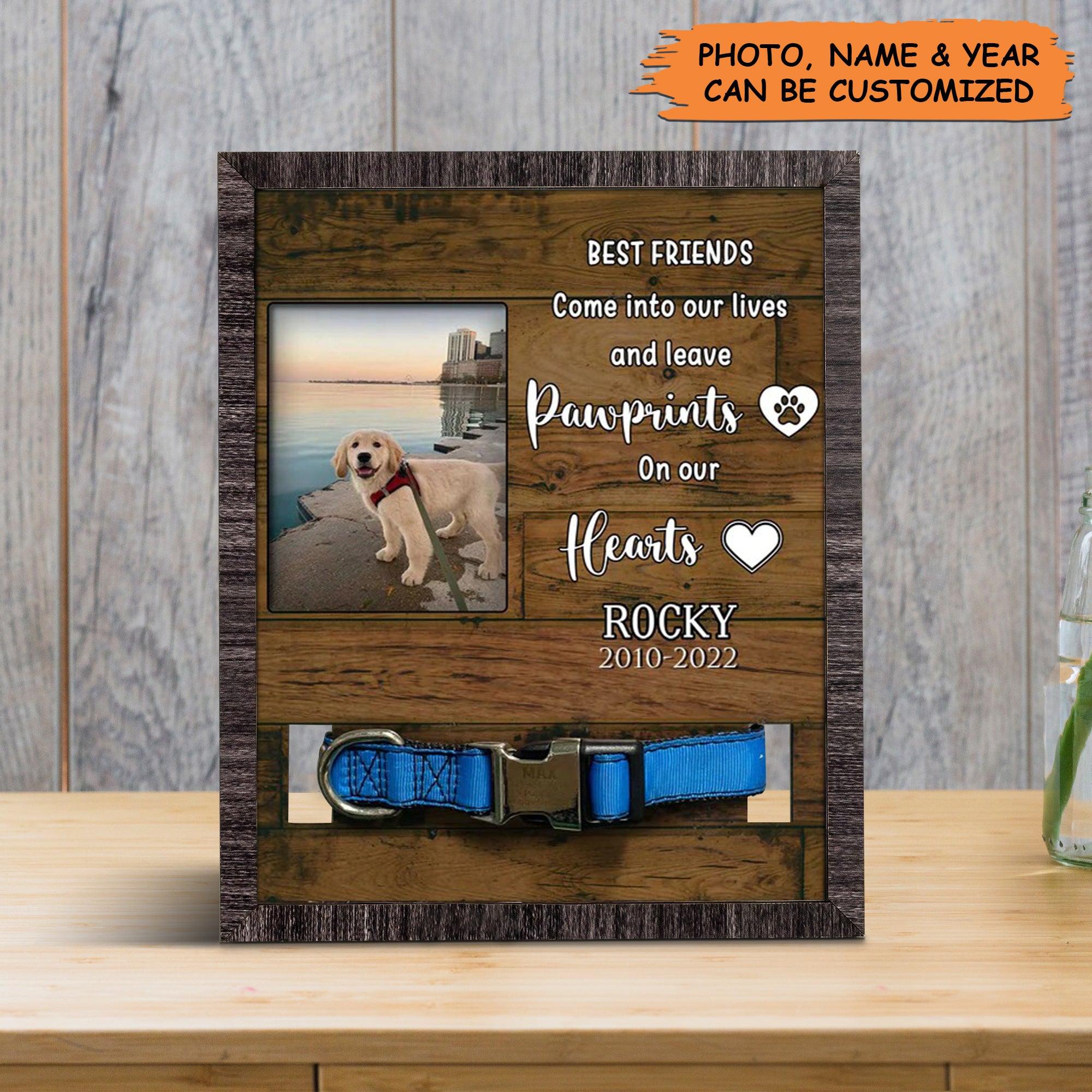 Personalized Pet Collar Frame - Memorial Day Decorations For Dog's Grave, Memorial Pet Collar Sign, Pet Loss Sympathy - Gift For Grieving Pet Owner