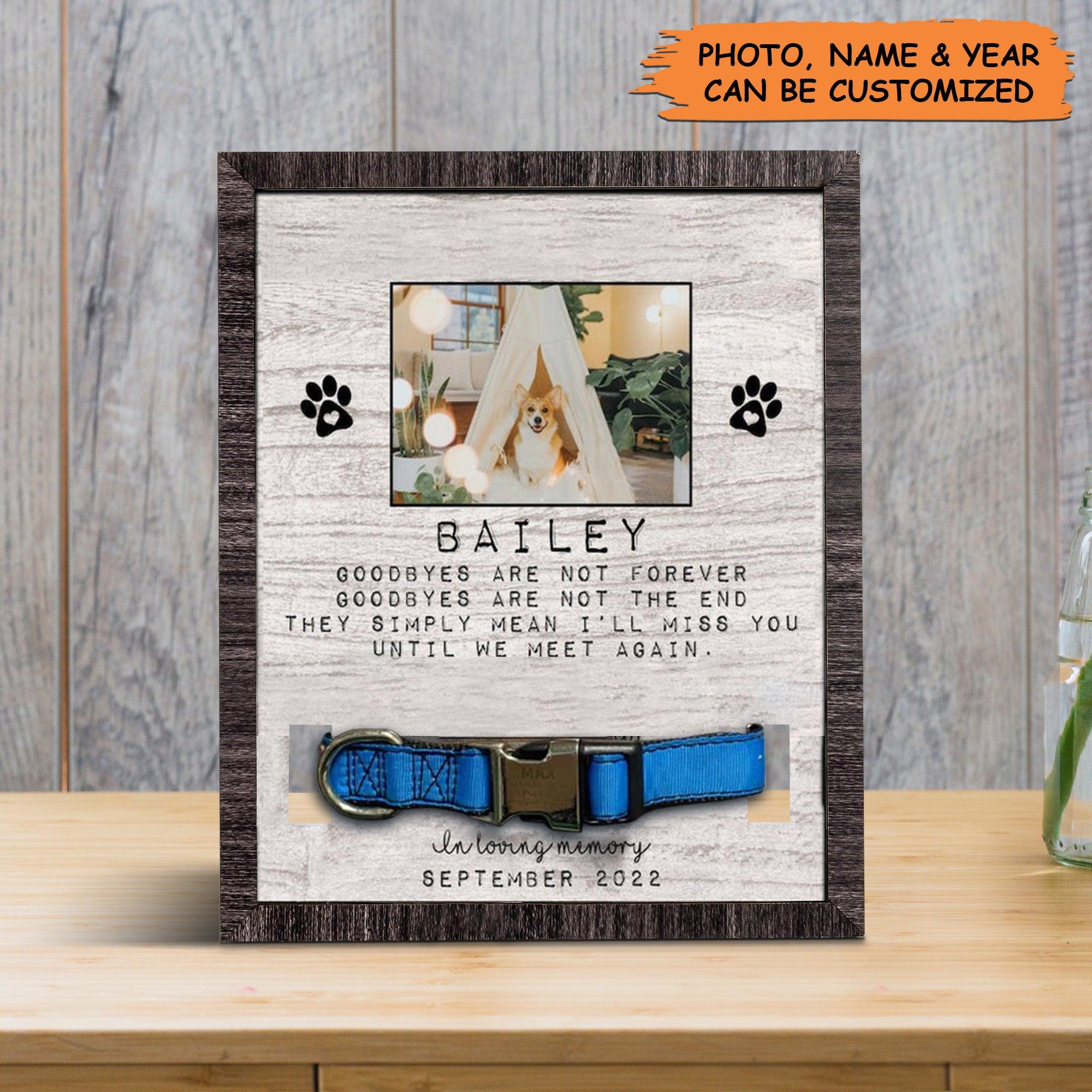 Personalized Pet Collar Frame - Memorial Standing Frame, Pet Loss Sympathy, Custom Memorial Pet Collar Sign - Gift For Pet Lovers, Grieving Pet Owner