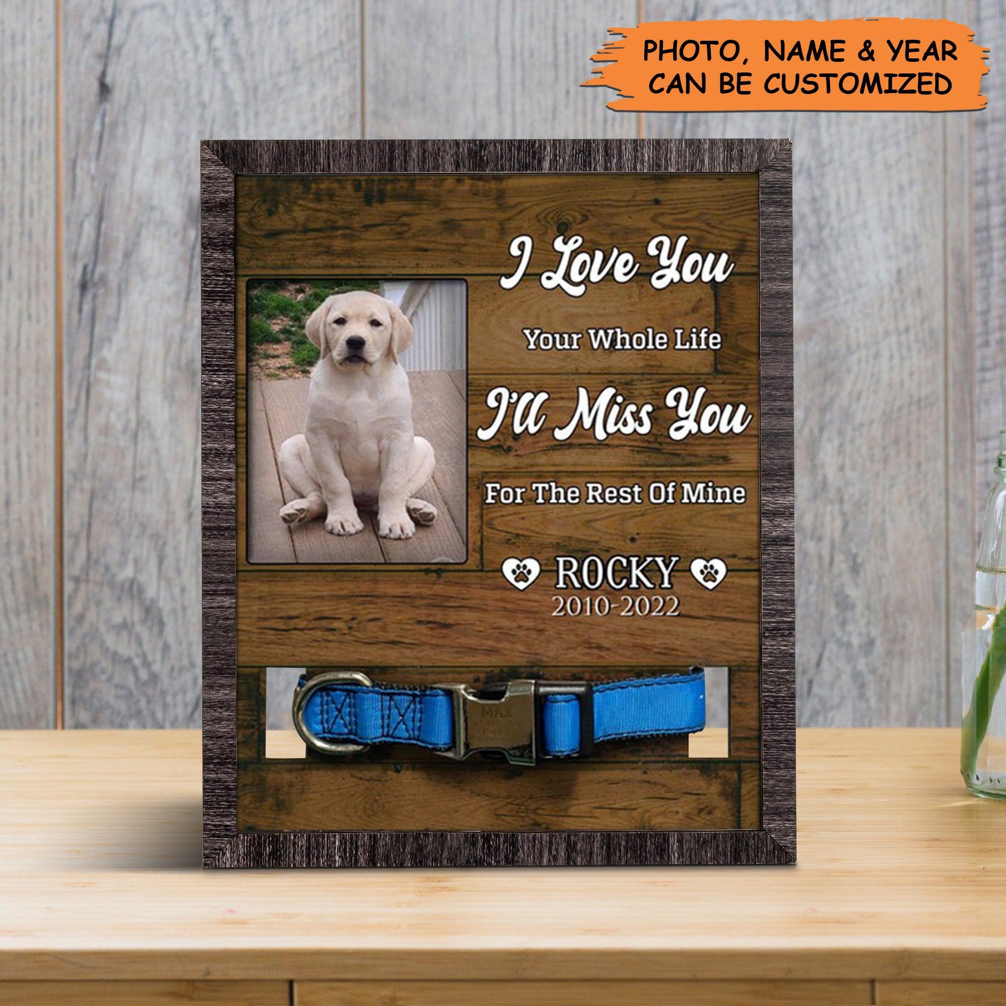 Personalized Pet Collar Frame - They Walk Beside Us Everyday Dog Collar Frame, Pet Loss Sympathy, Custom Memorial Pet Collar Sign- Gift For Pet Lovers - Image 3