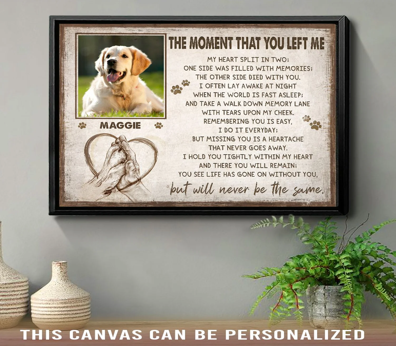 Personalized Pet Photo Gifts, The Moment That You Left Me Canvas, Memorial Gift Ideas For Loss Of Pet Gift For Grieving Dog Owner, Friends, Family - Image 3