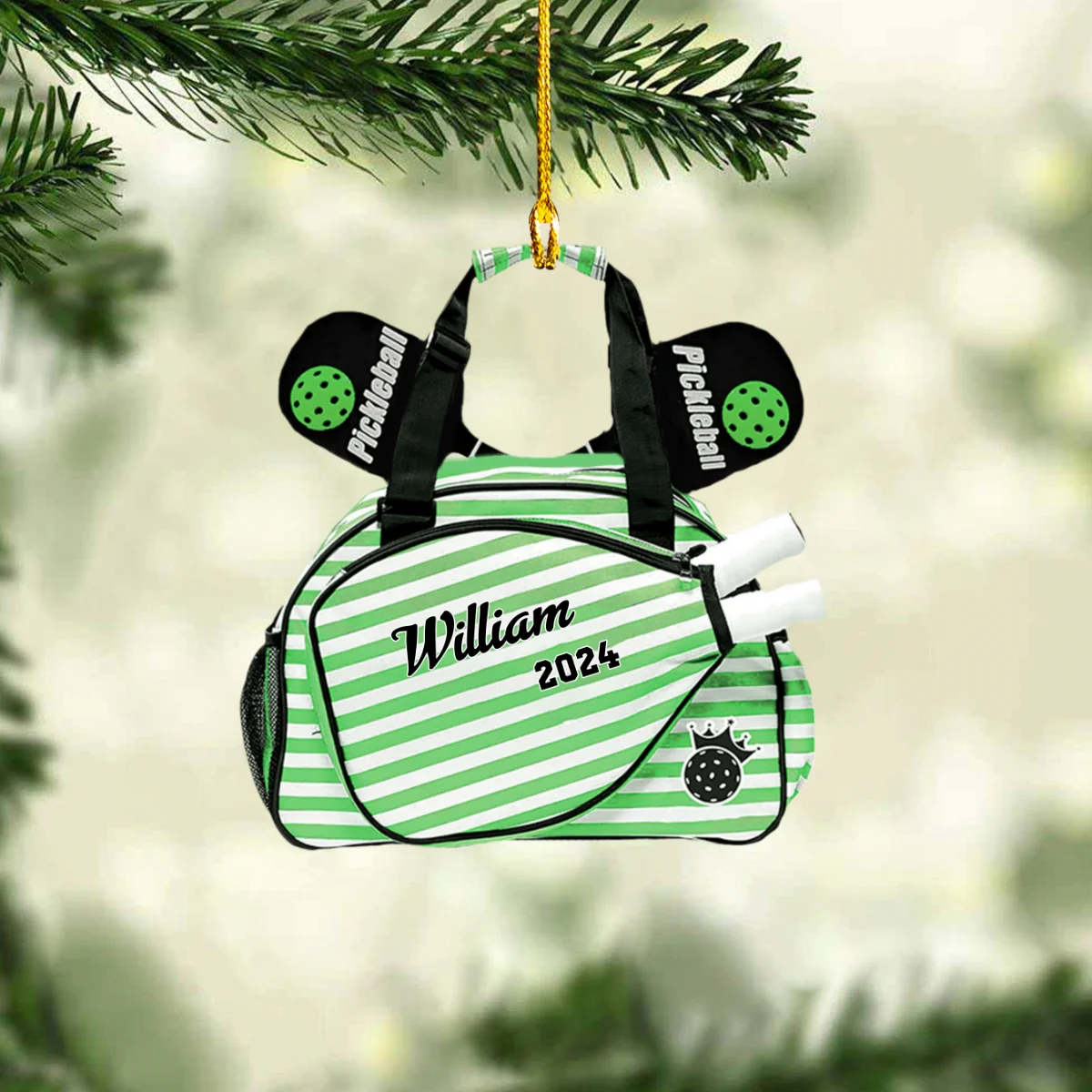 Personalized Pickleball Bag Flat Acrylic Ornament, Meaningful Ornament Gifts For Pickleball Player, Pickleball Lovers - Image 3