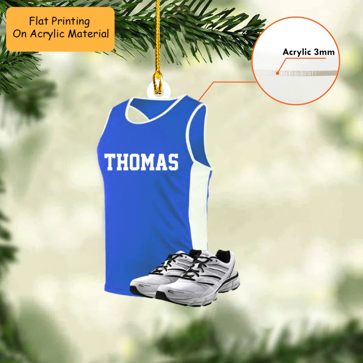 Personalized Running Gear Flat Acrylic Ornament, Meaningful Ornament Gifts For Running Lovers, Family, Friends - Image 3