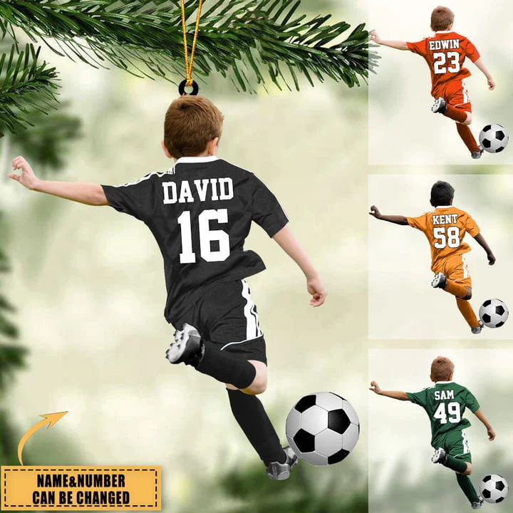Personalized Soccer Boy Acrylic Christmas Ornament, Gift For Soccer Lovers, Christmas Gifts - Image 2
